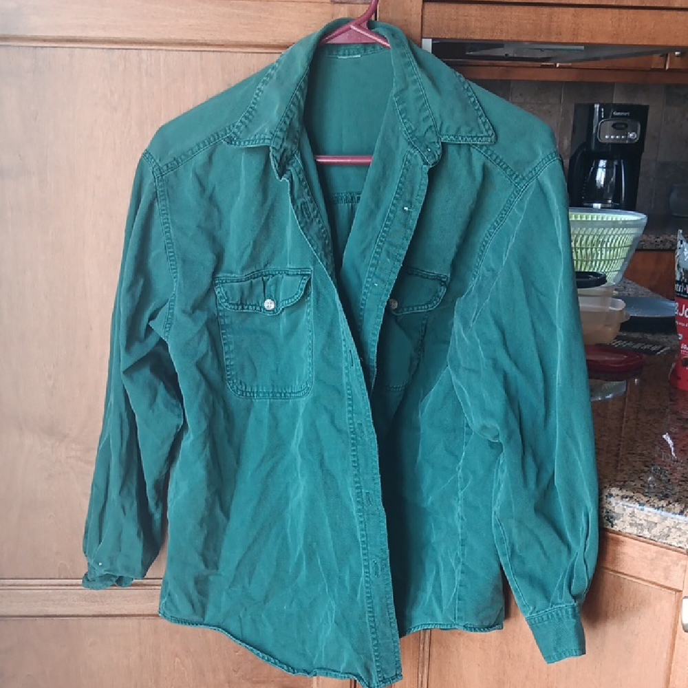 Green Button-Up Shirt